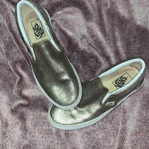 Vans textured gold/pewter like color size 9